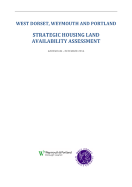 West Dorset, Weymouth and Portland Strategic Housing Land Availability