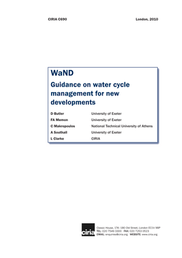 Guidance on Water Cycle Management for New Developments