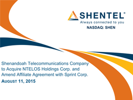 Shenandoah Telecommunications Company to Acquire NTELOS Holdings Corp