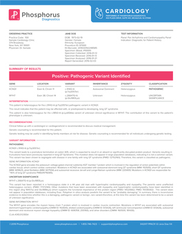 Pathogenic Variant Identified