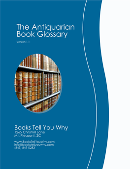 The Antiquarian Book Glossary