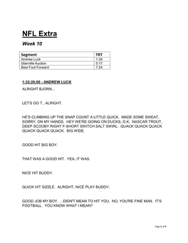 NFL Extra Week 10