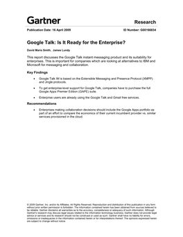 Google Talk: Is It Ready for the Enterprise?