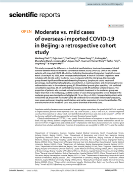 Moderate Vs. Mild Cases of Overseas-Imported COVID