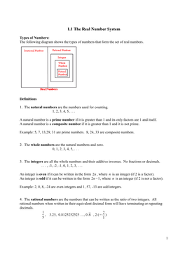 1.1 the Real Number System