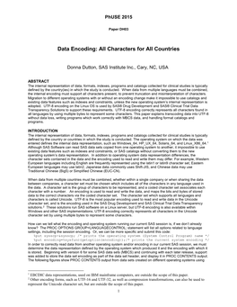 Data Encoding: All Characters for All Countries