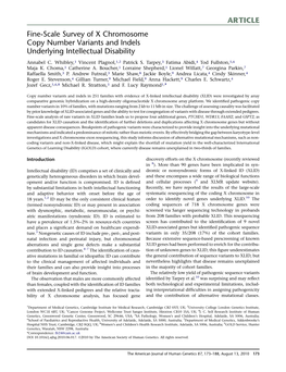 Fine-Scale Survey of X Chromosome Copy Number Variants and Indels Underlying Intellectual Disability