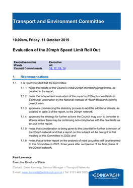 Transport and Environment Committee