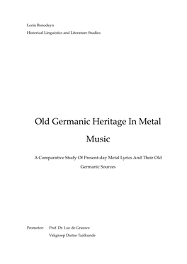 Old Germanic Heritage in Metal Music