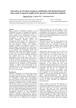 Abstract Mainly Focusing on the Total Amount of the Present Sediment Investigation Strategies in the Contaminated Sediments and Its Distribution
