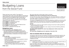 Form SF500 Budgeting Loans from the Social Fund