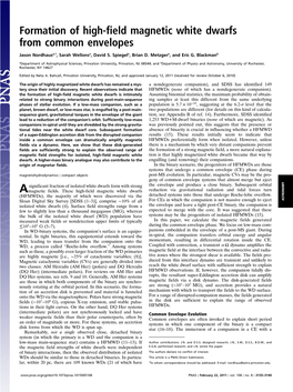 Formation of High-Field Magnetic White Dwarfs from Common Envelopes