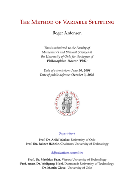 The Method of Variable Splitting