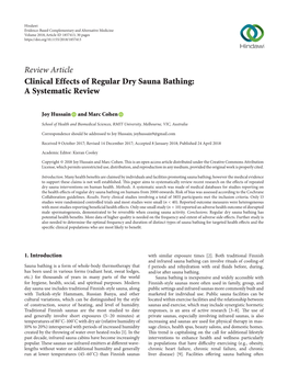 Clinical Effects of Regular Dry Sauna Bathing: a Systematic Review