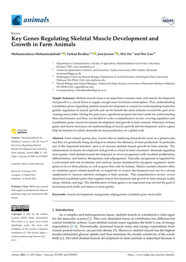 Key Genes Regulating Skeletal Muscle Development and Growth in Farm Animals