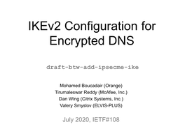 Ikev2 Configuration for Encrypted DNS