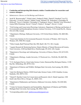 Conducting and Interpreting Fish Telemetry Studies