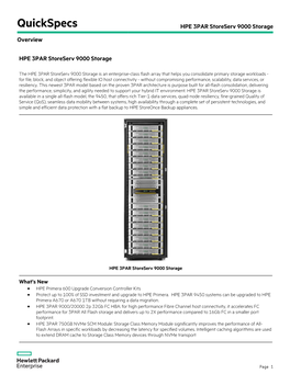 HPE 3PAR Storeserv 9000 Storage Overview