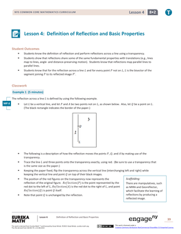 Lesson 4: Definition of Reflection and Basic Properties