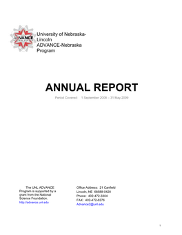 ADVANCE-Nebraska Annual Report 2008-2009