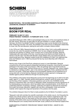 Schirn Presse Basquiat Boom for Real En