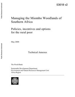 Economic Shocks and Miombo Woodland Resource Use: a Household Level Study in Mozambique