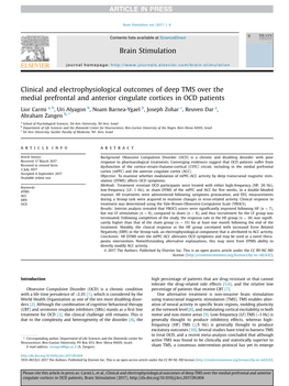 Clinical and Electrophysiological Outcomes of Deep TMS Over the Medial Prefrontal and Anterior Cingulate Cortices in OCD Patients