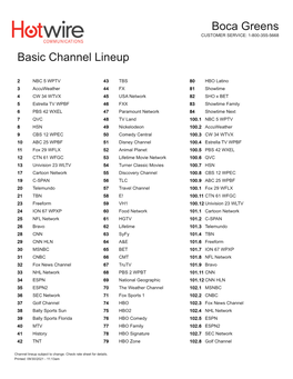 Channel Lineup