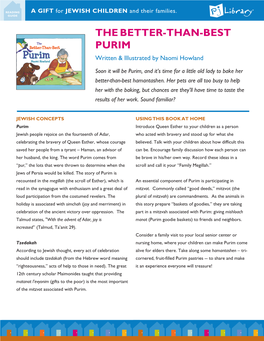 THE BETTER-THAN-BEST PURIM Written & Illustrated by Naomi Howland