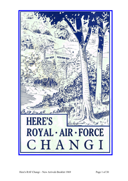 Here's RAF Changi – New Arrivals Booklet 1969 Page 1 of 30