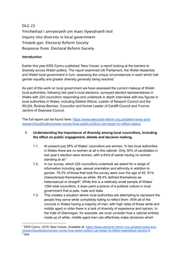 Electoral Reform Society Response From: Electoral Reform Society