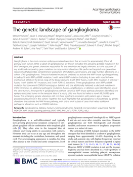 The Genetic Landscape of Ganglioglioma Melike Pekmezci1, Javier E