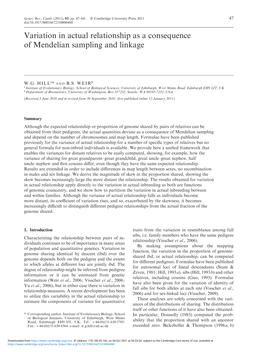 Variation in Actual Relationship As a Consequence of Mendelian Sampling and Linkage