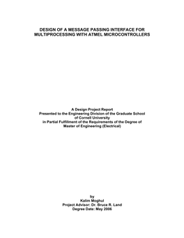 Design of a Message Passing Interface for Multiprocessing with Atmel Microcontrollers