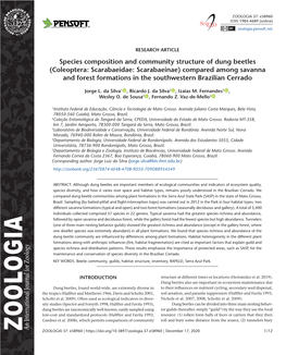 Species Composition and Community Structure of Dung Beetles