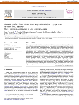 Phenolic Profile of Sercial and Tinta Negra Vitis Vinifera L