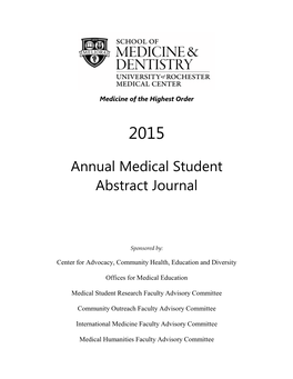 Annual Medical Student Abstract Journal