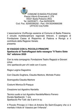 L'associazione Vivirovigo Assieme Al Comune Di Badia Polesine, Il