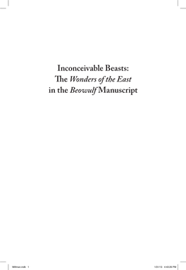 Inconceivable Beasts: E Wonders of the East in the Beowulf Manuscript