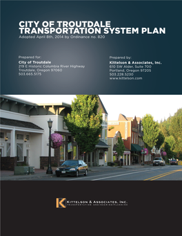 TRANSPORTATION SYSTEM PLAN Adopted April 8Th, 2014 by Ordinance No