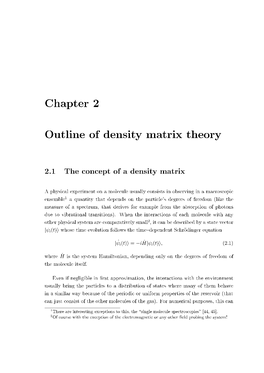 Chapter 2 Outline of Density Matrix Theory