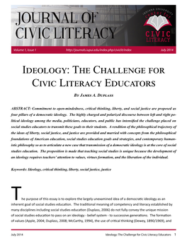 Ideology: the Challenge for Civic Literacy Educators by James A