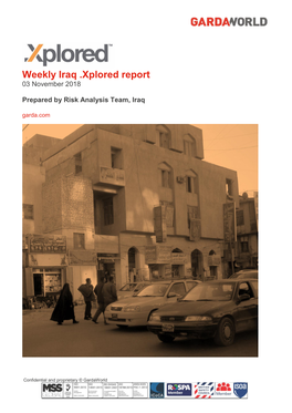 Weekly Iraq .Xplored Report 03 November 2018