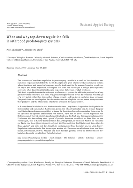 When and Why Top-Down Regulation Fails in Arthropod Predator-Prey Systems