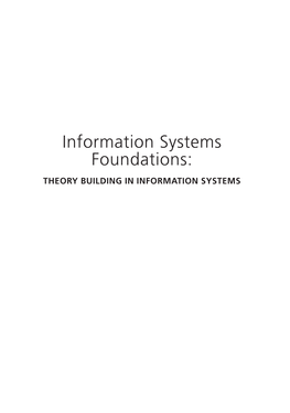 Information Systems Foundations: the Role of Design Science