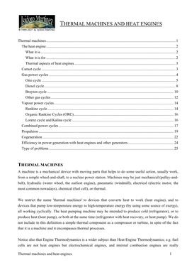 Thermodynamics of Power Generation