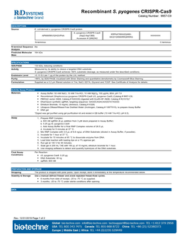 Recombinant S. Pyogenes CRISPR-Cas9 Catalog Number: 9957-C9