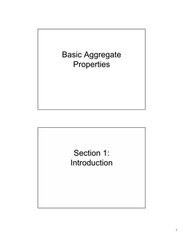 Basic Aggregate Properties Section 1