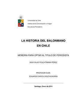 La Historia Del Balonmano En Chile