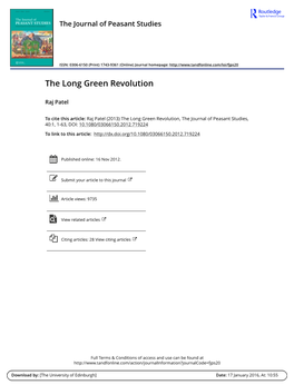 The Long Green Revolution